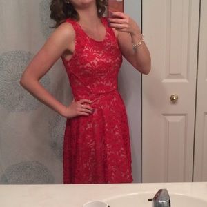 red lace dress